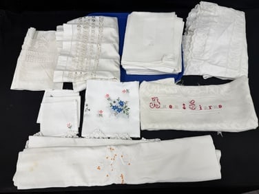 Lot of Vintage Linens - Damask, European (1 of 7)