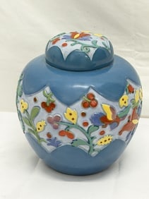 Antique Kinkozan Japanese Lidded Jar, Hallmarked, 8.5"T x 23.5" Circ. (1 of 5)