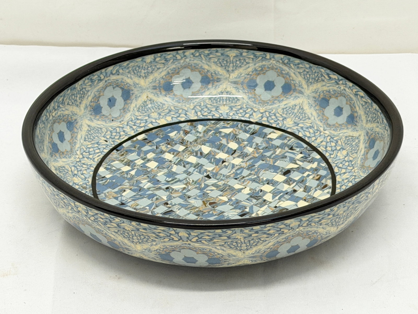 Jean Gerbino (1876-1966) Vallauris France Mosaic Pottery Art Bowl - 8.75" x 2.25" (1 of 6)