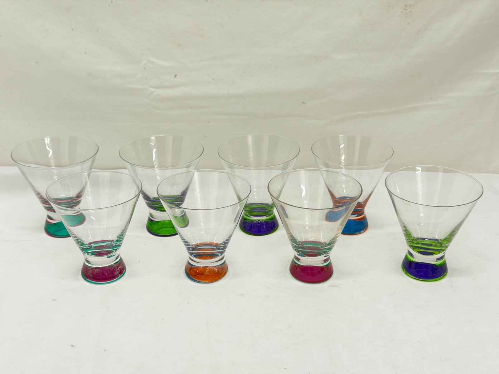 (8)Dansk Spectra MultiColored Cocktail Glasses 3.5" x 3.75" (1 of 6)