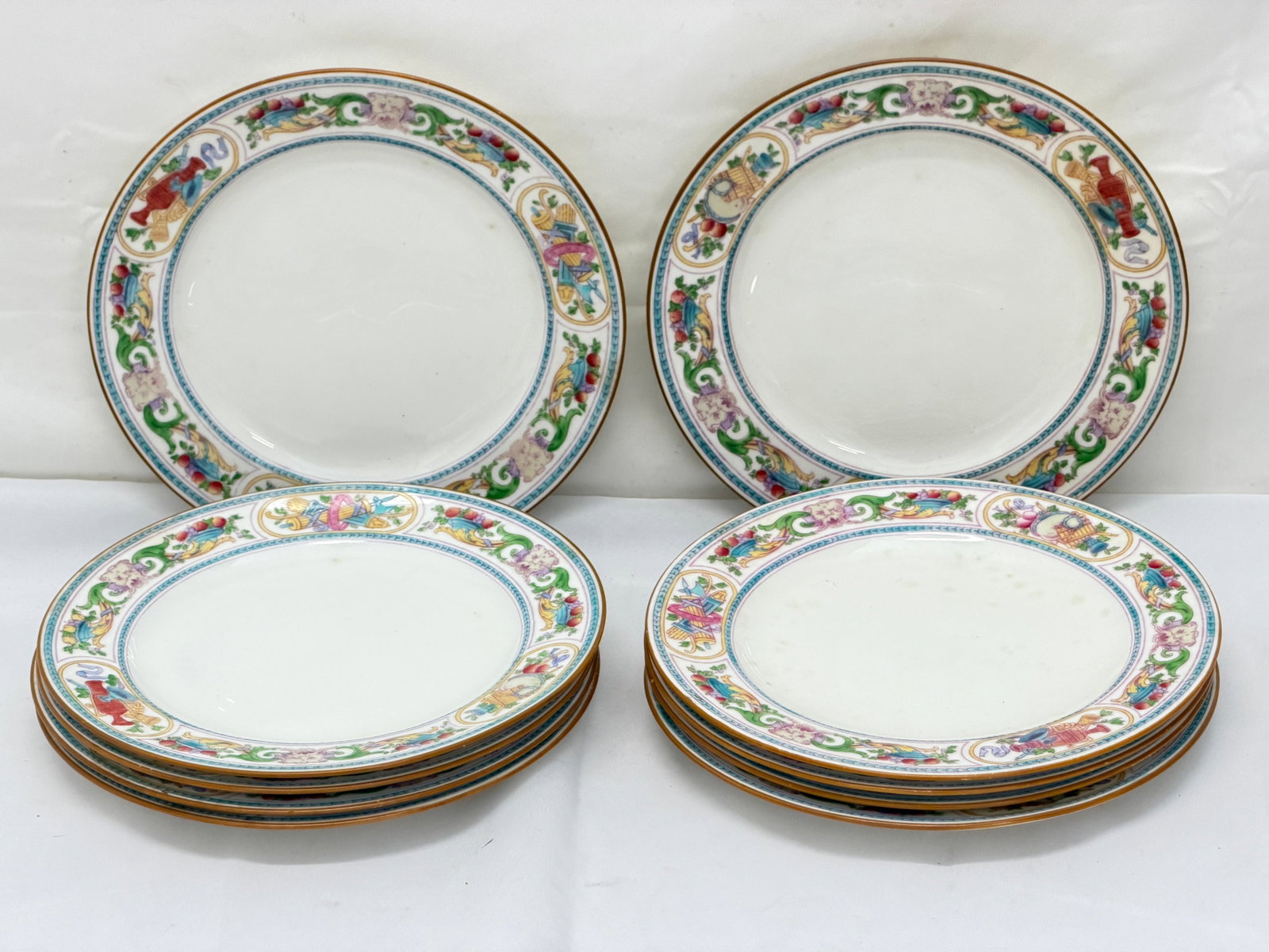 (10)Minton China Salad Plates in Florentine Pattern 7.5" (1 of 5)