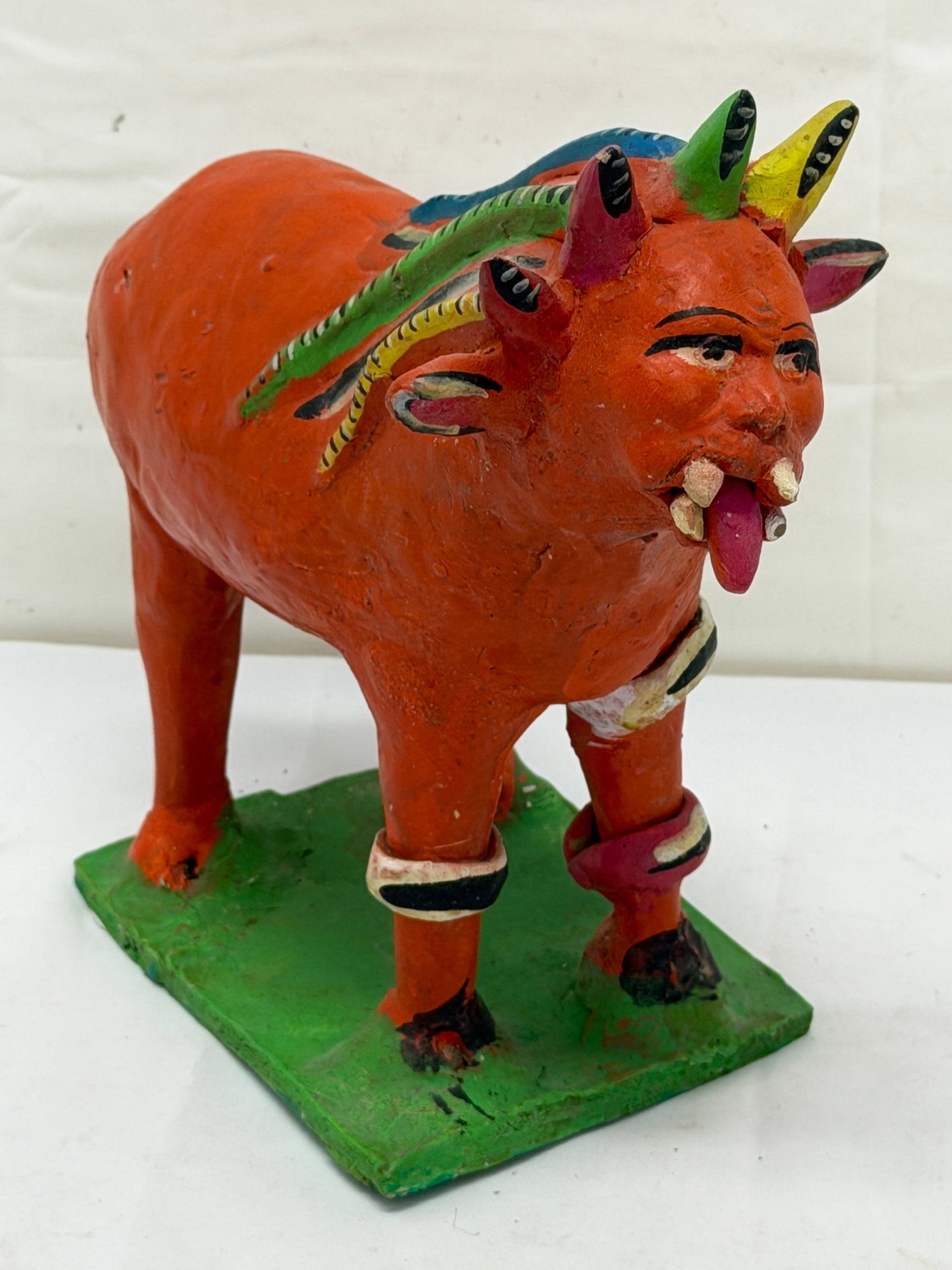 Vintage Candelario Medrano Nagual Mexican Folk Art Figure 10" x 4.5" x 9": Barro Betus-Nagual Folklore Figure