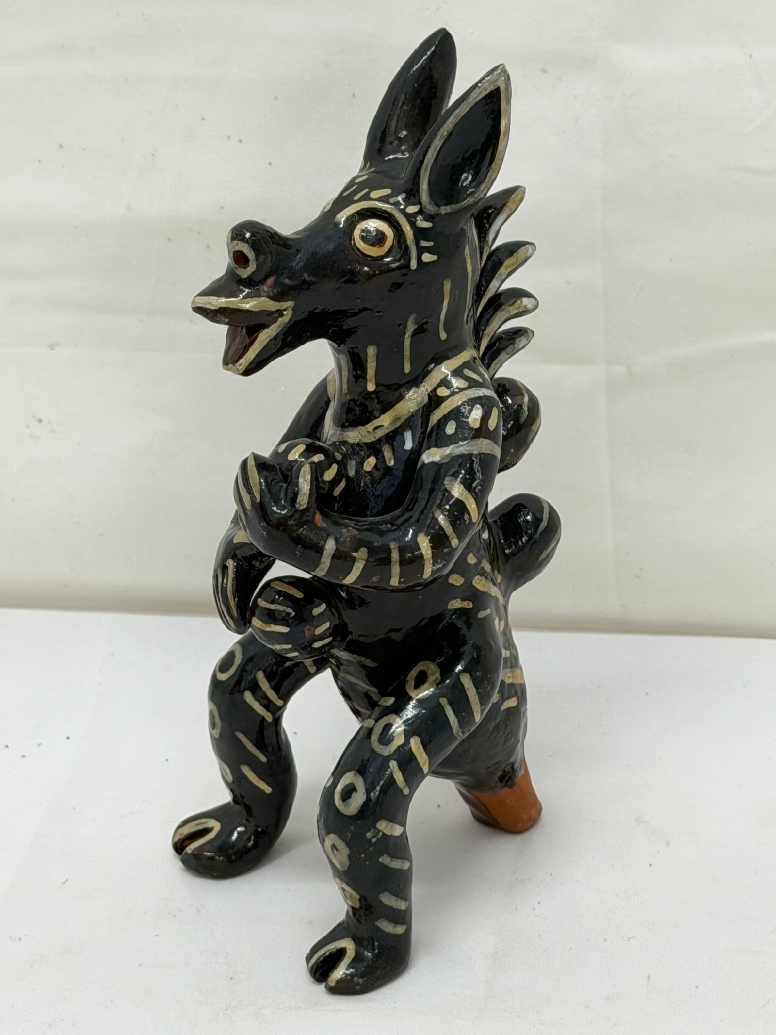 Vintage Ocumicho Alebrije Ocarina Mexican Folk Art Flute / Whistle 8" Tall (1 of 7)