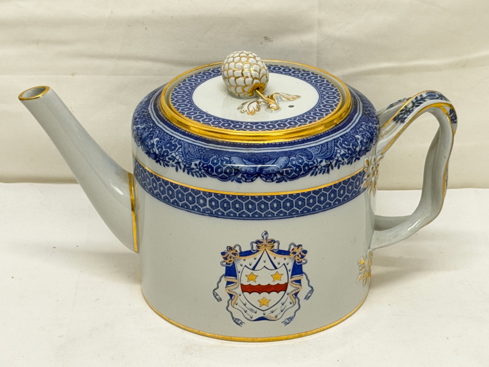 3pcs Spode Tea / Coffee Set with Armorial Crest Pattern - 3