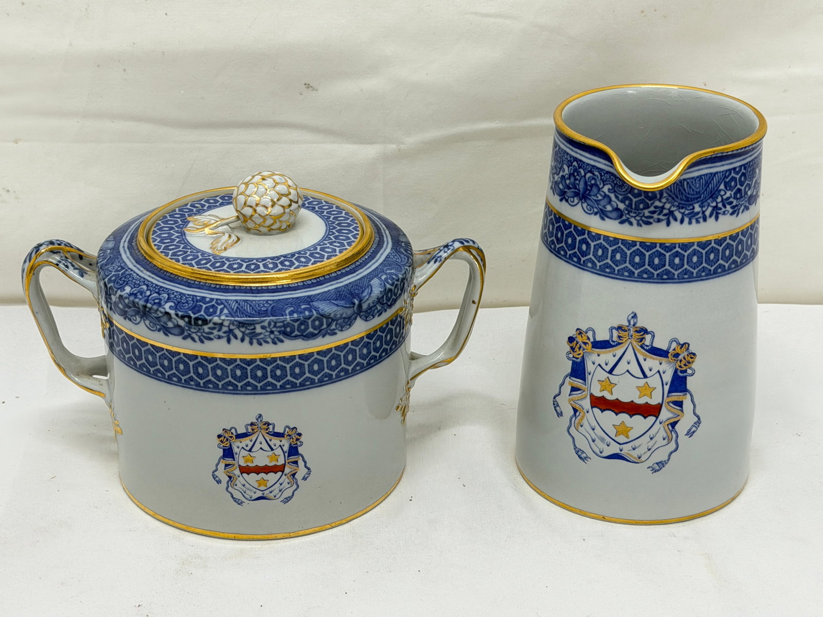 3pcs Spode Tea / Coffee Set with Armorial Crest Pattern - 5