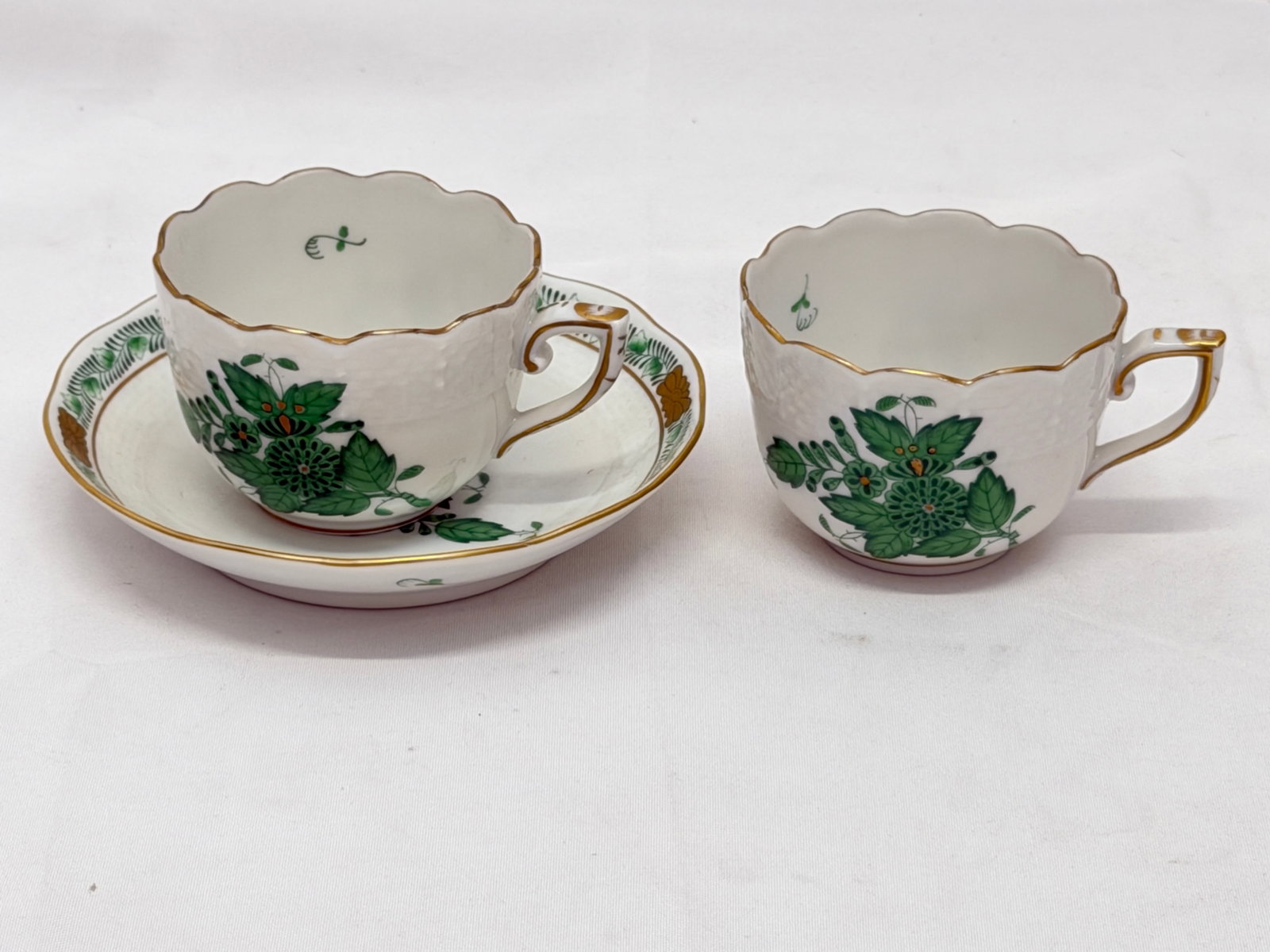 Herend Chinese Bouquet / Apponyi Green Demi Cups & Saucer (1 of 5)