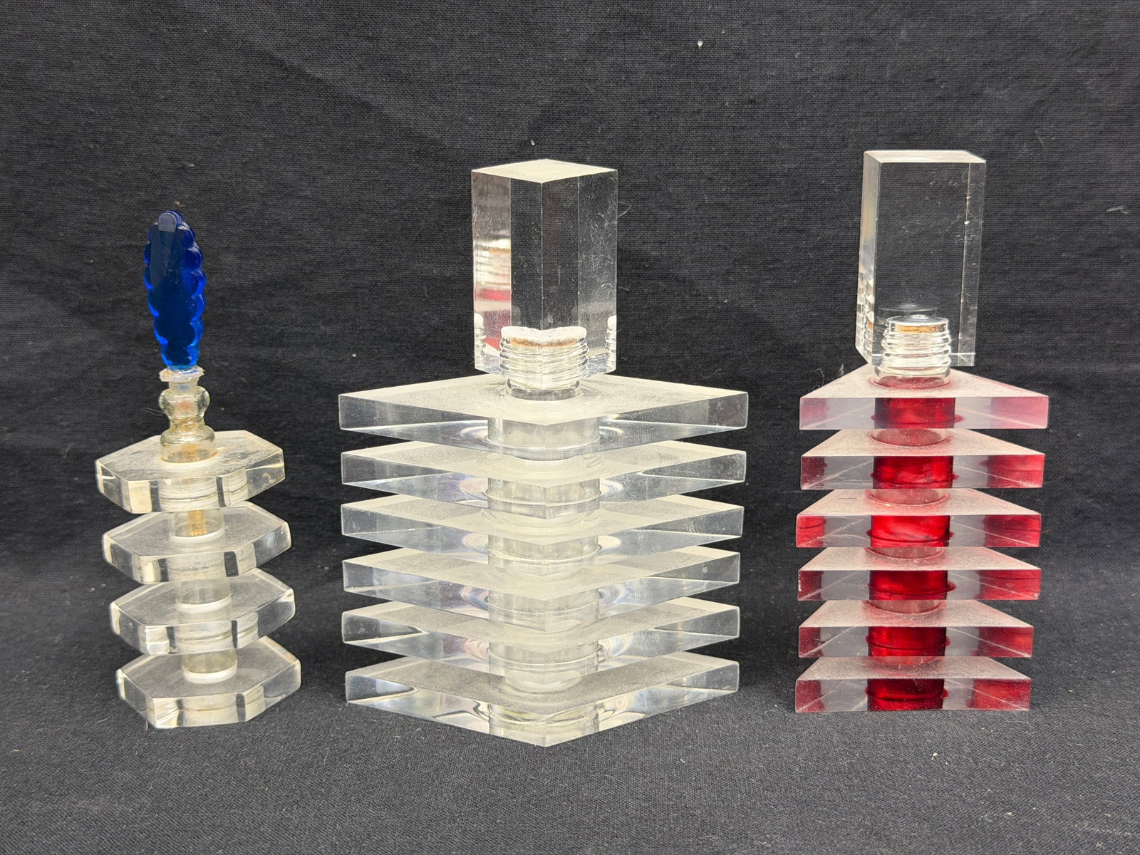 (3)MCM Lucite Perfume Bottles (1 of 4)