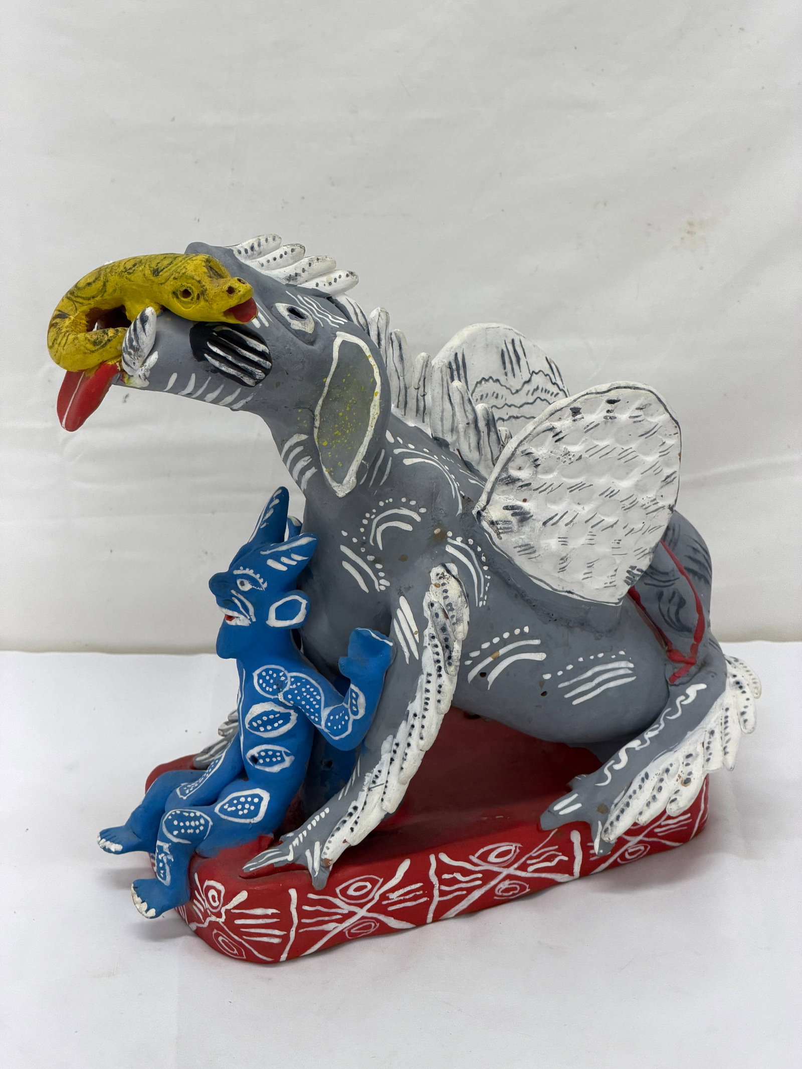 Large Ocumicho Vintage Diablito Mexican Folk Art Figure 13" x 6" x 12" (1 of 5)