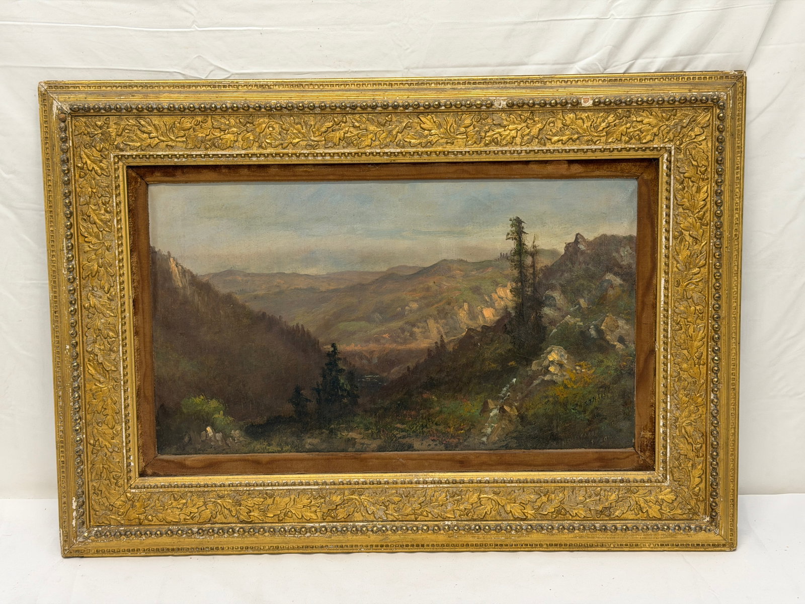 Meyer Straus (1831-1905) Original Oil on Canvas of California Santa Cruz Mountains, Signed (1 of 5)