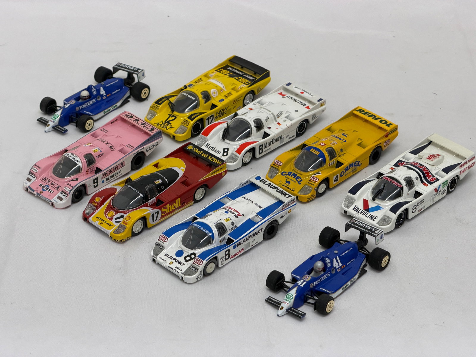 (9)Vintage Diecast Vitesse & Onyx Porsche Race Car Models 1:43 Scale: Portugal Made - Advertising Diecast Race Cars