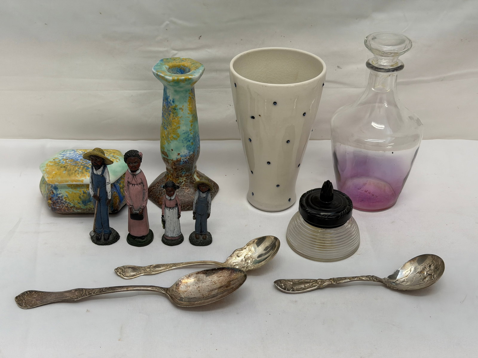 Asst Tray Lot- French Purple Clear Bottle, Vase, Black Americana + More (1 of 11)