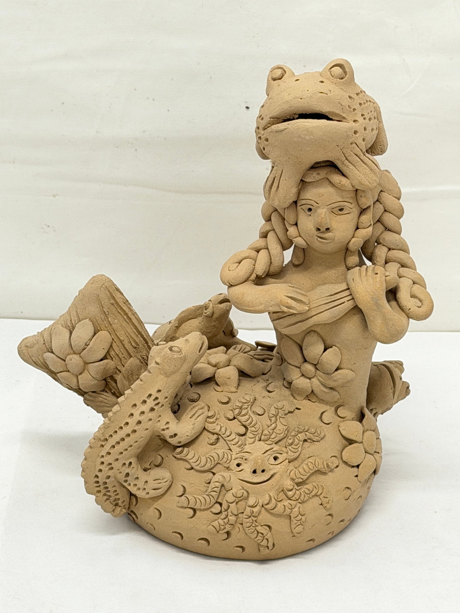 Vintage Oaxaca Sirena (Mermaid) Mexican Folk Art 8" x 5" x 9" (1 of 5)