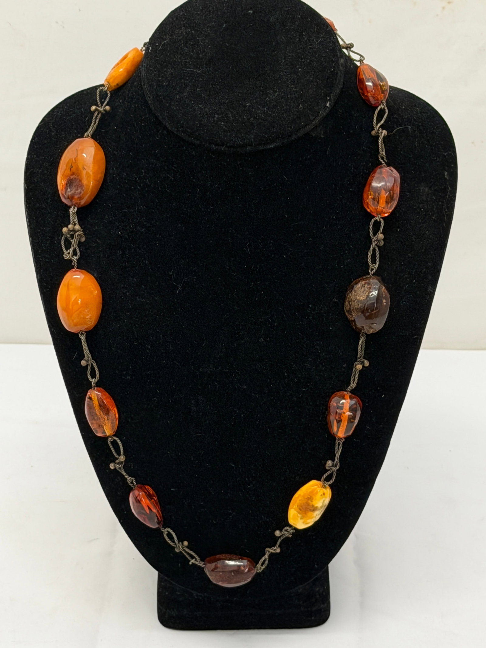 1940s Natural Baltic Amber Necklace 24"L (1 of 8)