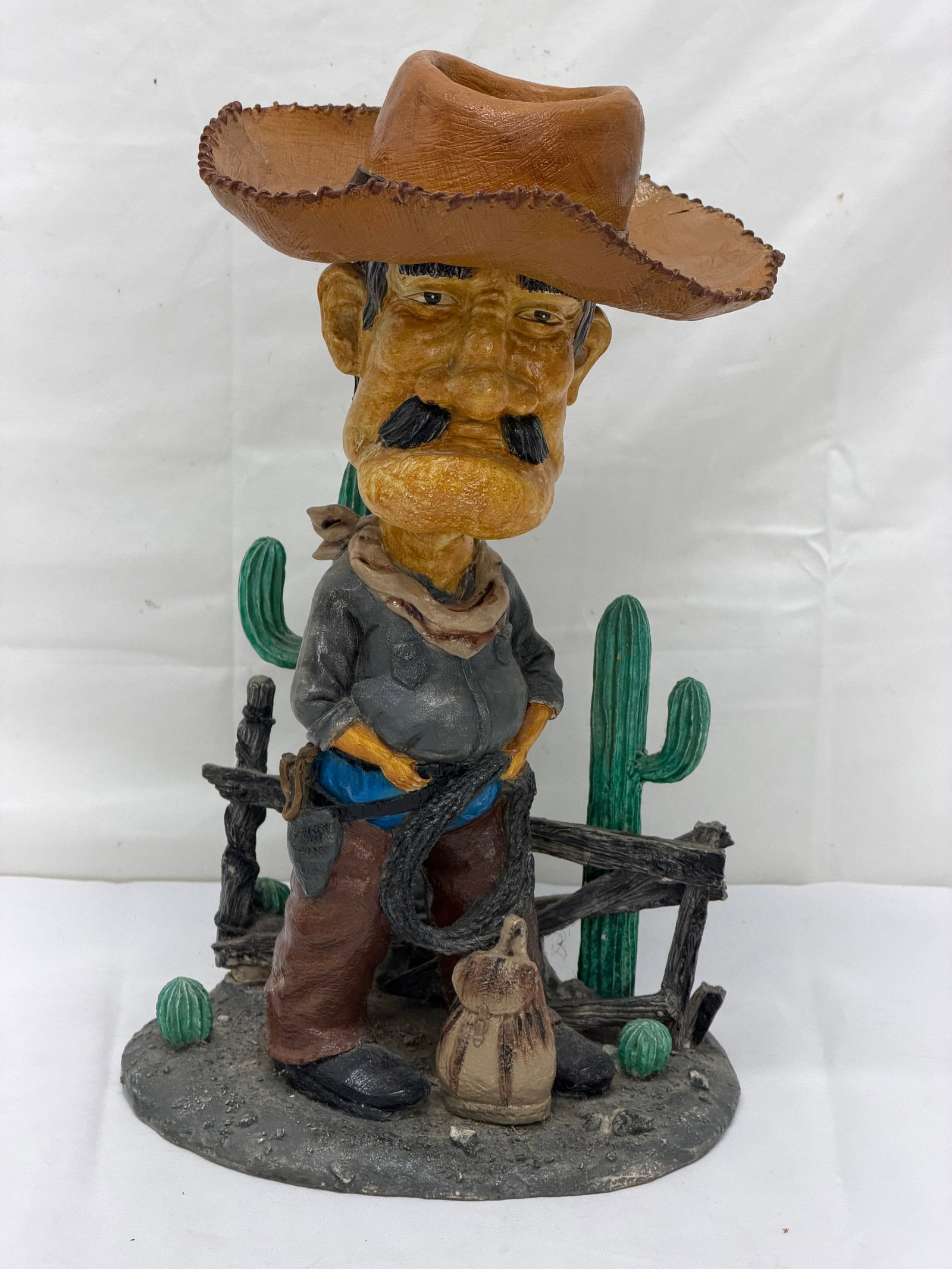 Large Caricature Western Cowboy Roper Figure 13"T (Has Repair) (1 of 6)