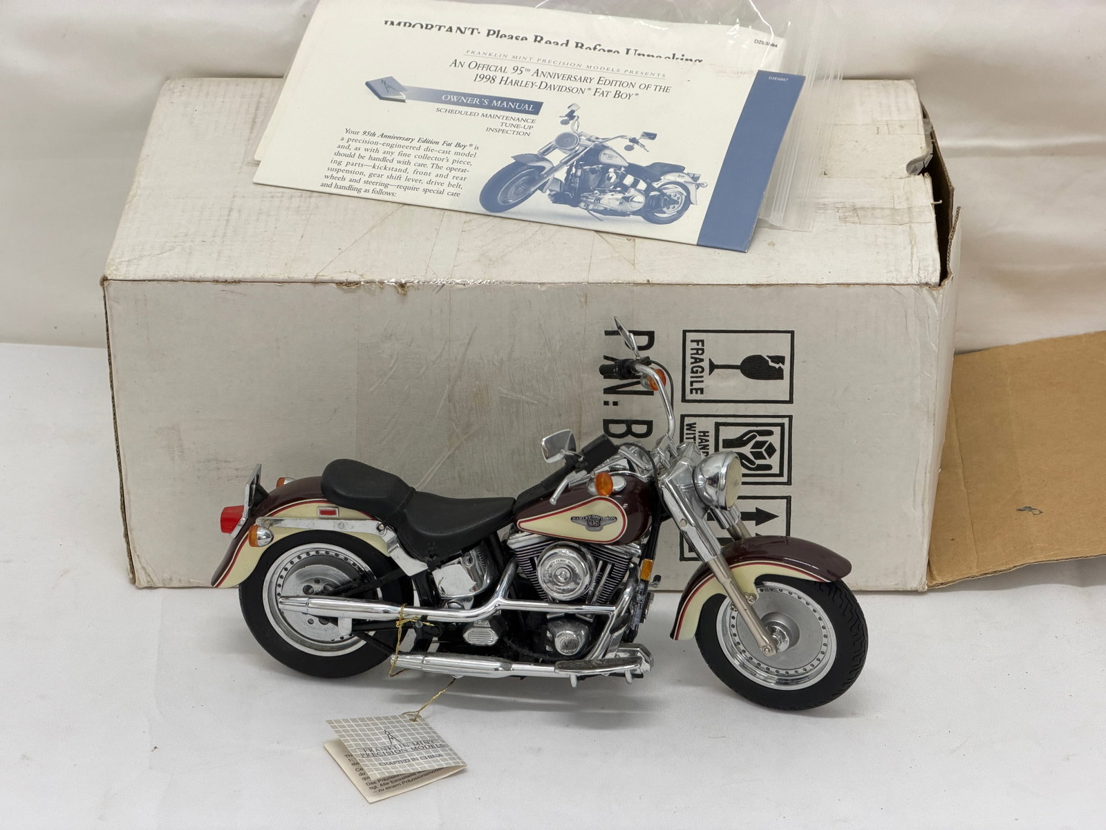 1948 Harley Davidson First Panhead DieCast Motorcycle Model by Franklin Mint with COA & Original Box (1 of 5)