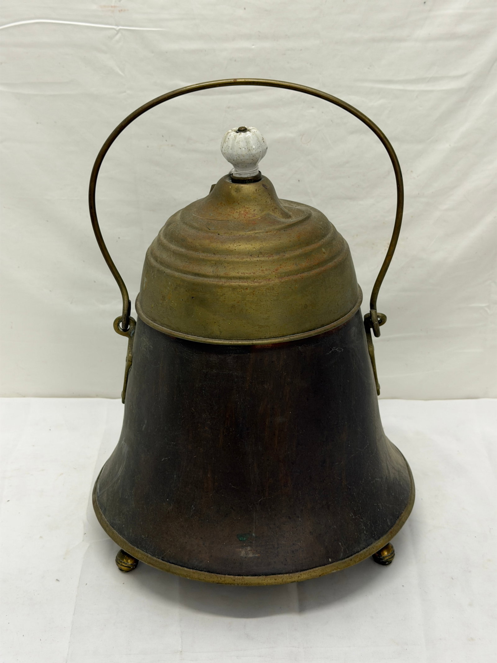 Antique Copper / Brass Dutch Doofpot / Ember Bucket 17"T (1 of 4)