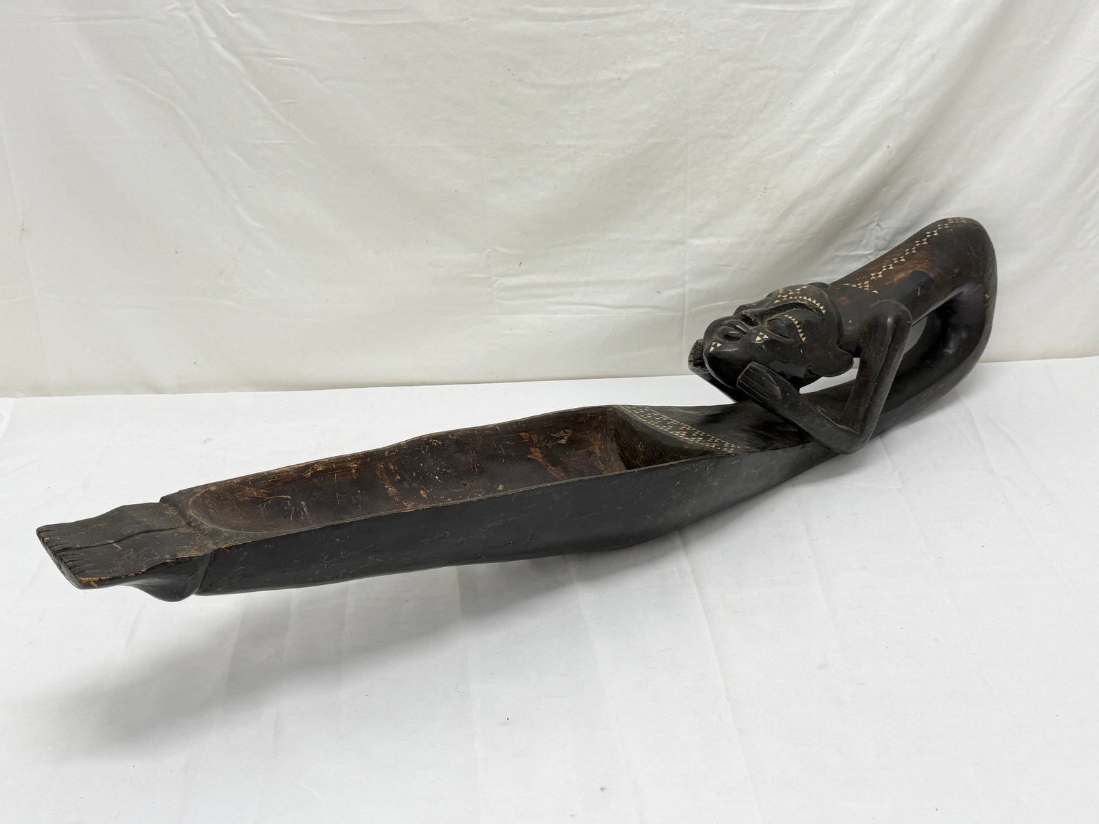 39" Carved African Dan Ceremonial Ladle with M.O.P. Inlay (1 of 9)