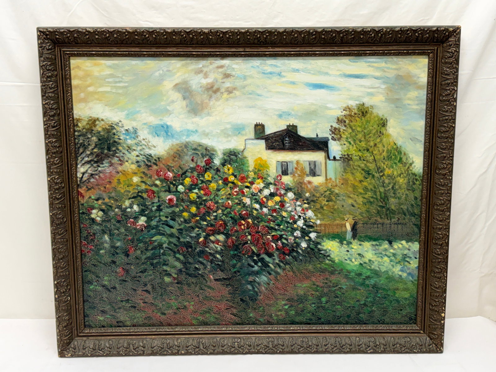 Oil on Canvas of Garden in Argenteuil after Claude Monet - Framed (1 of 5)