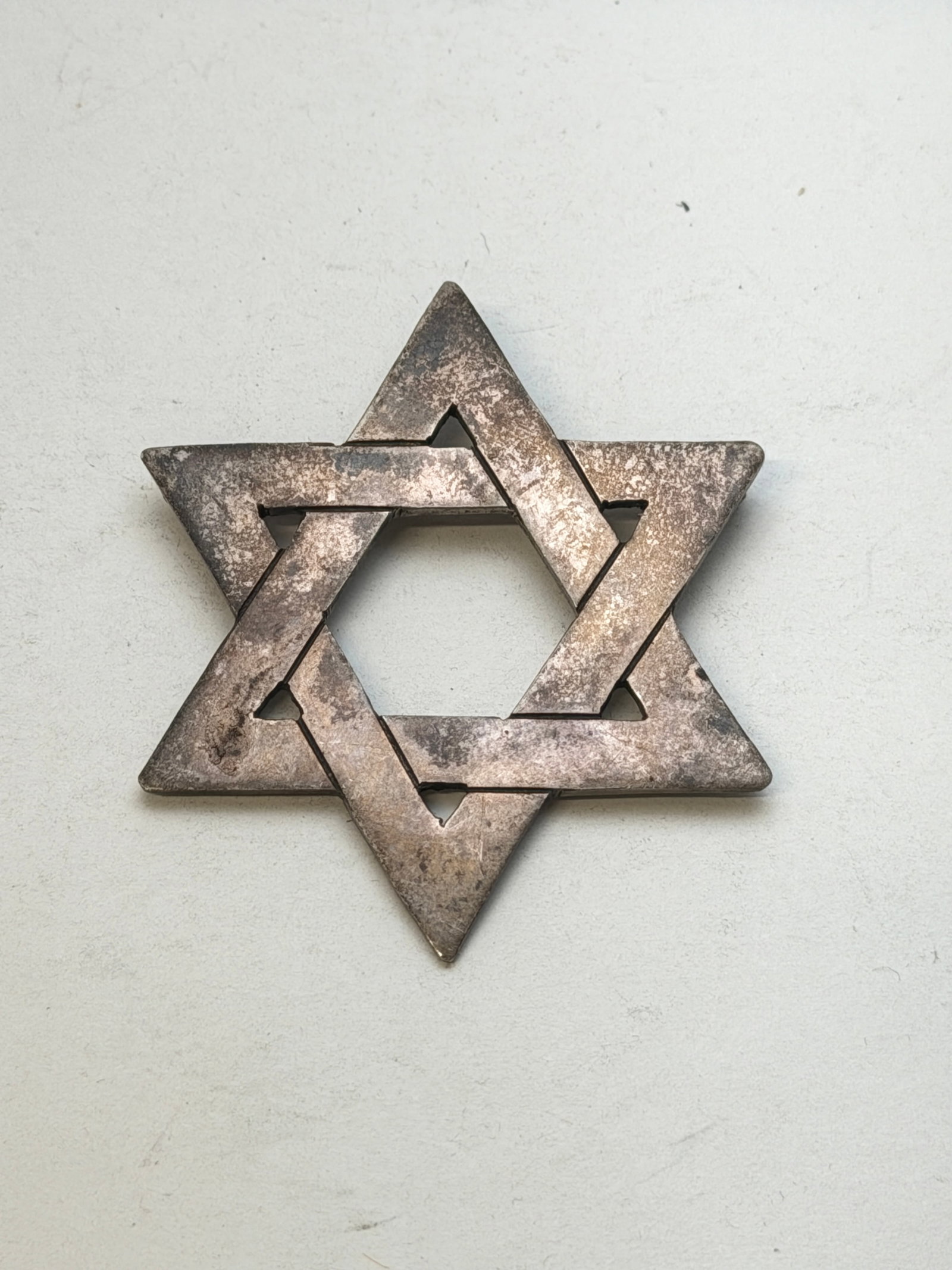 Vintage Mexico Sterling Silver Star of David Pin - 2" , TW Sterling 17.19g: Marked "TR-35 Mexico 925"