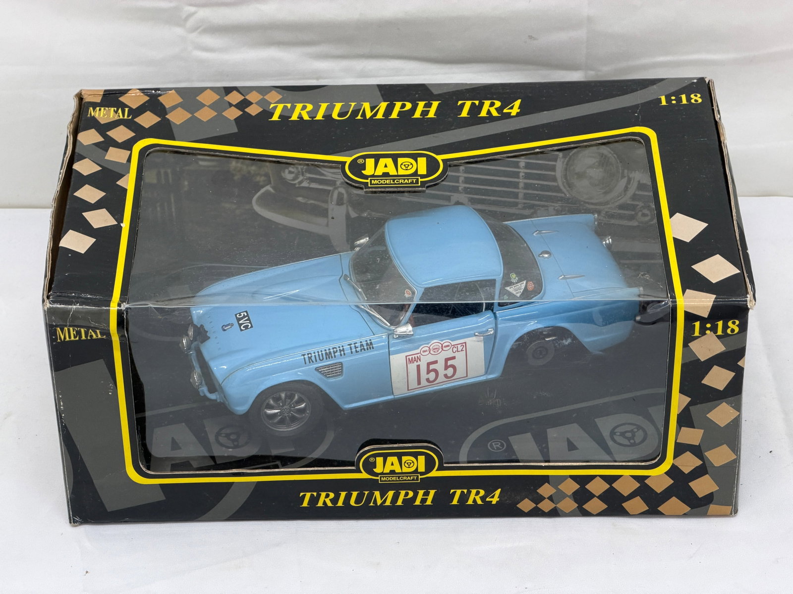 Jadi Modelcraft 1:18 Scale Triumph TR4 DieCast Model #155 with Original Box (1 of 3)