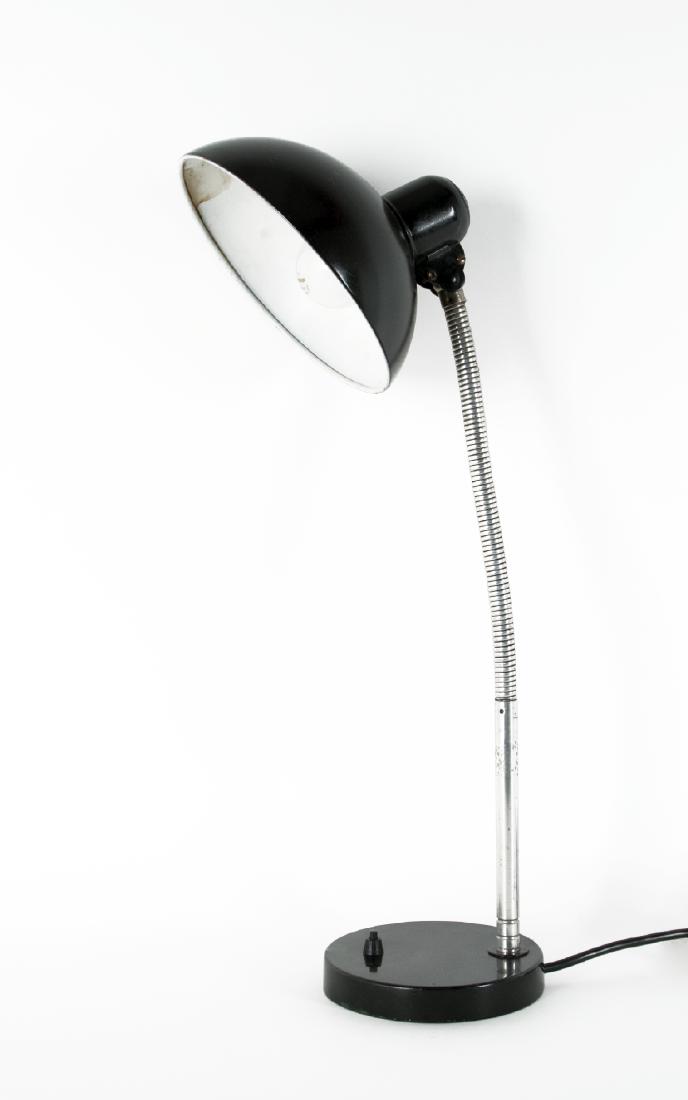 Dell, Christian: Kaiser Idell-lampe: Christian Dell, 1893 - 1974 Kaiser Idell desk lamp Metal, painted, plastic, 50s; H 53 cm; Inscribed ''Original Kaiser Idell''; new electrified