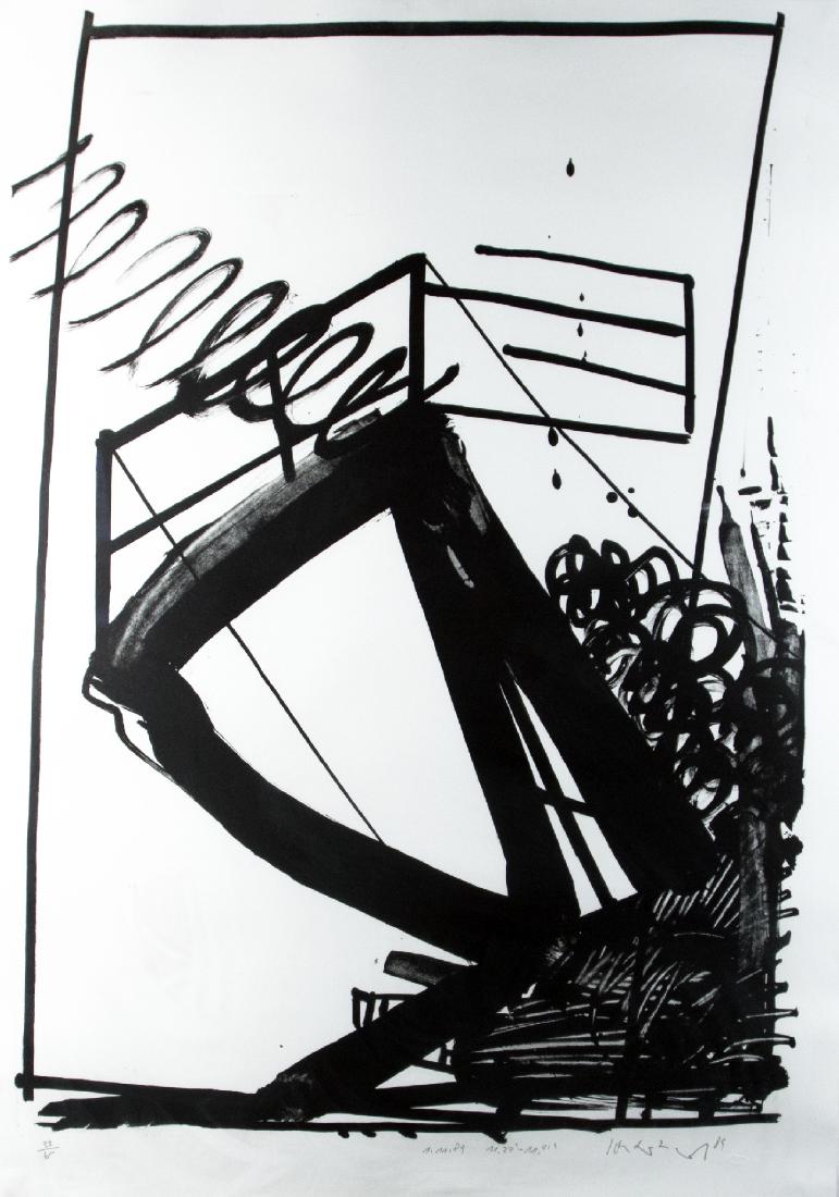 SONDERBORG: K. R. H. Sonderborg 1923 Sonderborg - 2008 Hamburg Untitled Lithography on paper; H 1060 mm, W 740 mm; signed, dated and inscribed lower right ''1.11.89 11.22-11.91 Sonderborg 89''; numbered lower lef