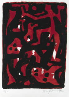 Penck, A. R.: Ohne Titel: A. R. Penck 1939 Dresden Untitled Silkscreen on handmade paper; H 580 mm, W 440 mm; signed lower right ''ar. Penck''; numbered lower left ''47/75''