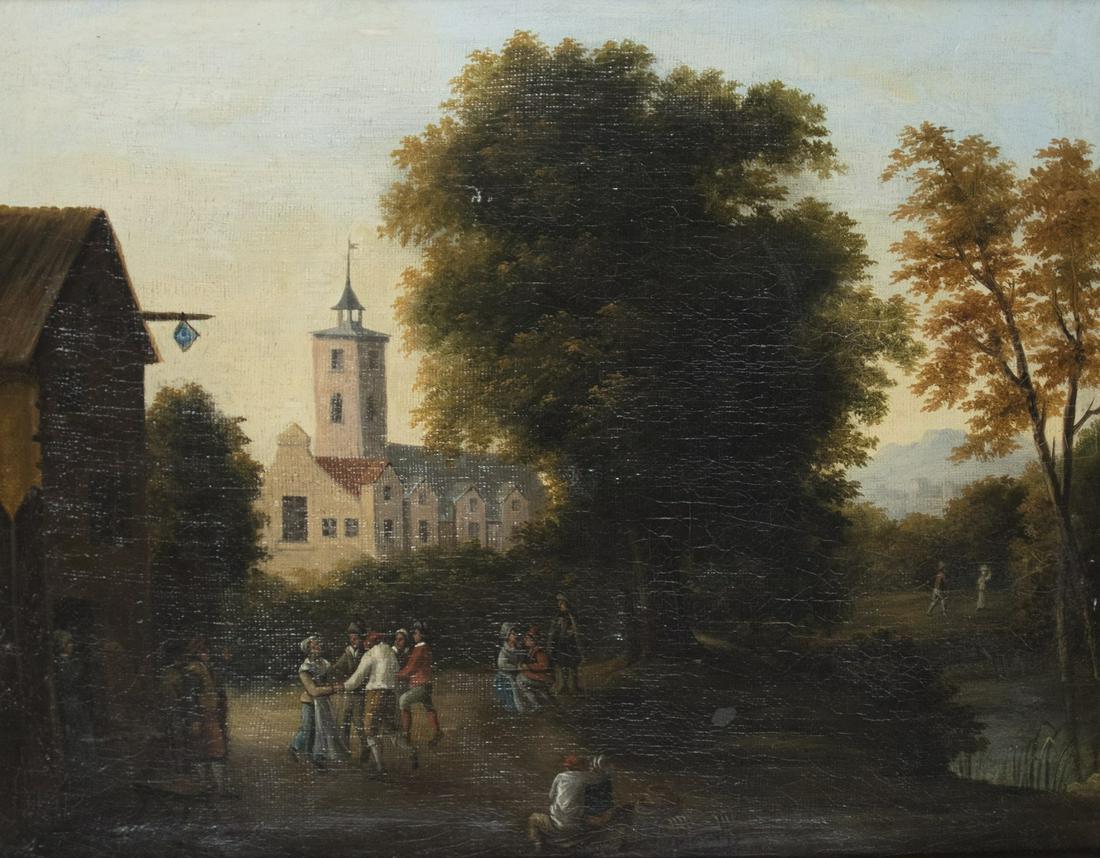 Maler wohl des 19. Jh.: Tanz nahe der Kirche (1 of 1)