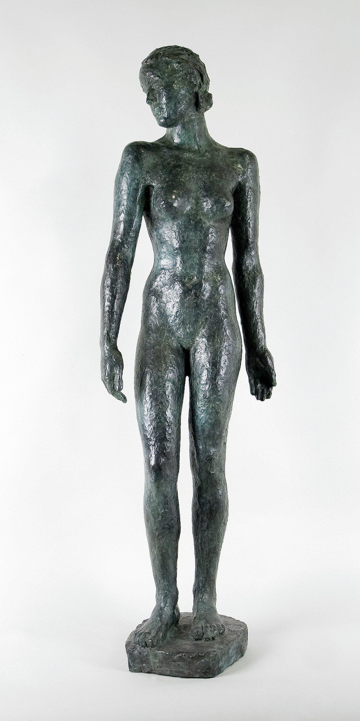 Kolbe, Georg: Schreitendes Maedchen: Georg Kolbe 1877 - 1947 Pacing girl Bronze, sketch of 1925; H 107,5 cm; Inscribed ''GK'' and caster mark ''HNOACK BERLIN''; In a survey of 5.1.2009 Dr. Berger (Kolbe Museum) wrote that only 3 casts ar