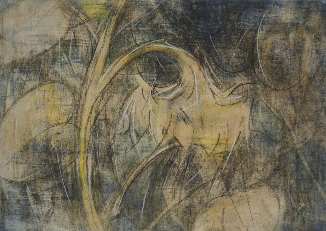 Rohlfs, Christian: Kleine Sonnenblume: Christian Rohlfs 1849 Niendorf - 1938 Hagen Little sunflower Tempera and chalk on firm watercolor paper by P. M. Fabiano; H 477 mm, W 667 mm; monogrammed and dated lower right ''CR 35''; Expertise fro