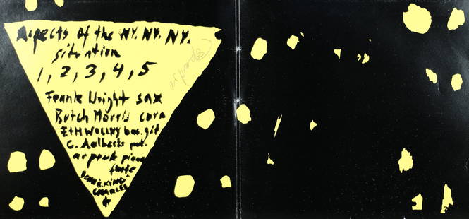 Penck, A. R.: Aspects of the NY.NY.NY. situation: A. R. Penck 1939 Dresden Aspects of the NY.NY.NY. situation Double Vinyl LP: TTT feat. A.R. Penck; Offset-printed cover designed by Penck; signed inside ''a. r. penck''