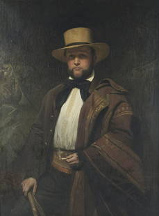 Leutze, Emanuel Gottlieb: Portrait Friedrich W. Huetz: Emanuel Gottlieb Leutze 1816 - 1868 Portrait Friedrich W. Huetz (Guten Morgen Vielliebchen) Oil on canvas; H 132 cm, W 100.5 cm; signed and dated ''E. Leutze 1863'' and inscribed ''Guten Morgen Vielli