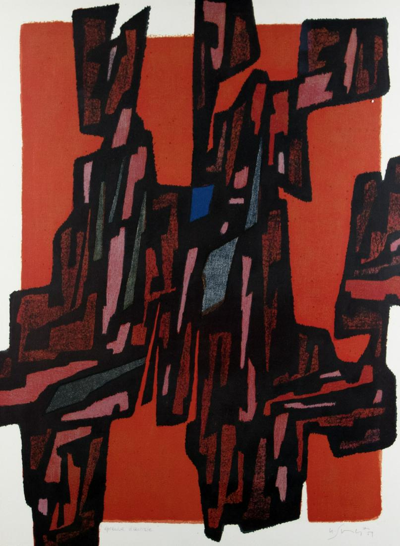 Singier, Gustave: Composition au fond rouge (1 of 2)