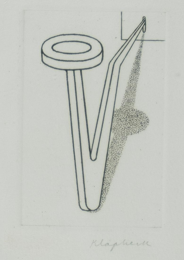 Klapheck, Konrad: Ein bisschen Hoffnung: Konrad Klapheck 1935 Ein bisschen Hoffnung Etching on paper, 1976/77; H 105 mm, W 68 mm; signed lower right ''Klapheck''