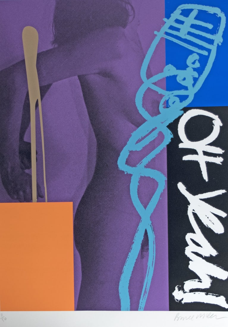 McLean, Bruce: untitled: Bruce McLean 1944 Glasgow Untitled Silkscreen on paper; H 725 mm, W 965 mm; signed lower right ''Bruce McLean''; numbered lower left ''2/50''