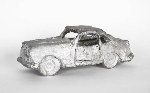 Balkenhol, Stephan: Automobil: Stephan Balkenhol 1957 Fritzlar Automobile Cast metal, 2011; H 12 cm, W 13.5cm, L 35 cm; inside inscribed ''St. Balkenhol 2011 Griffelkunst''