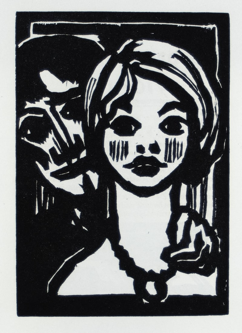 Nolde, Emil: Mann und junges M aedchen: Emil Nolde 1867 Nolde - 1956 Seebuell Man and young girl Woodcut on paper, 1925; H 160 mm, W 110 mm; Edition 70; Schiefler-Mosel/Urban H 188, III