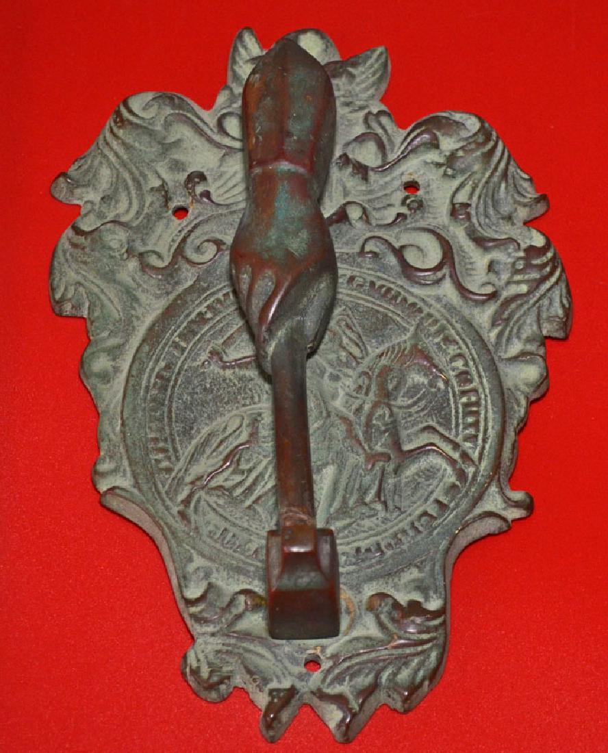 A Must Have Antique Bronze Templar Doorknocker (1 of 2)