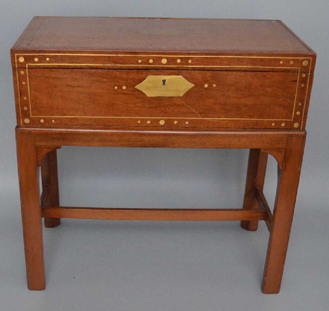 Brass Inlaid Lap Desk On Stand (1 of 3)