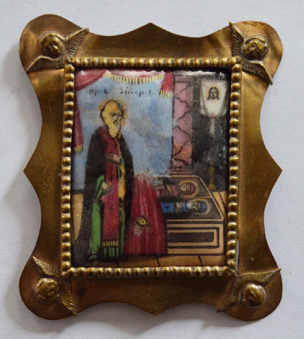Antique Miniature Enamel Travel Icon (1 of 2)