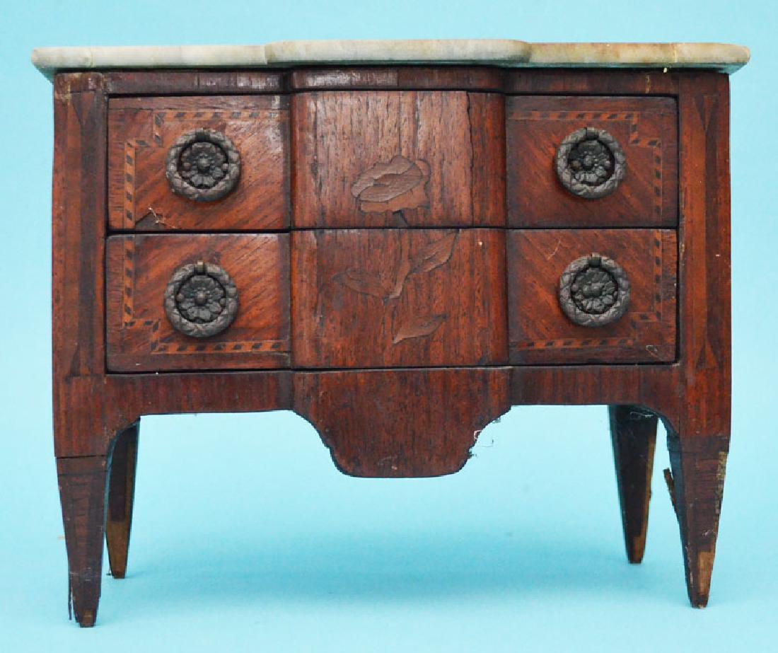 Inlaid Miniature Salesman Sample Marble Top Dresser (1 of 5)