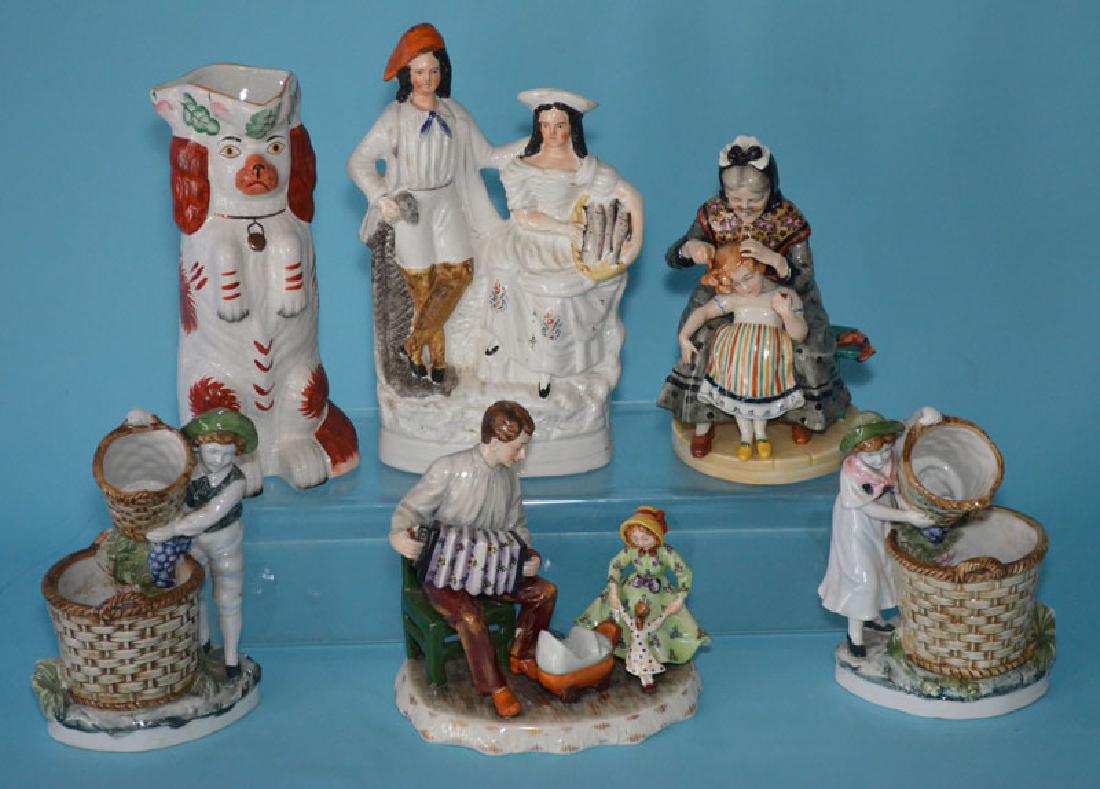 Lot Of 6  Vintage Staffordshire Porcelain Figures (1 of 6)