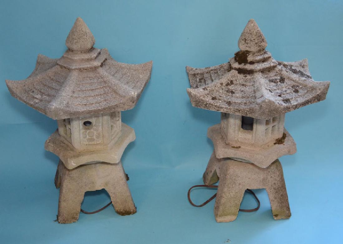 Great Pr Of Vintage Cement Garden Pagodas (1 of 3)