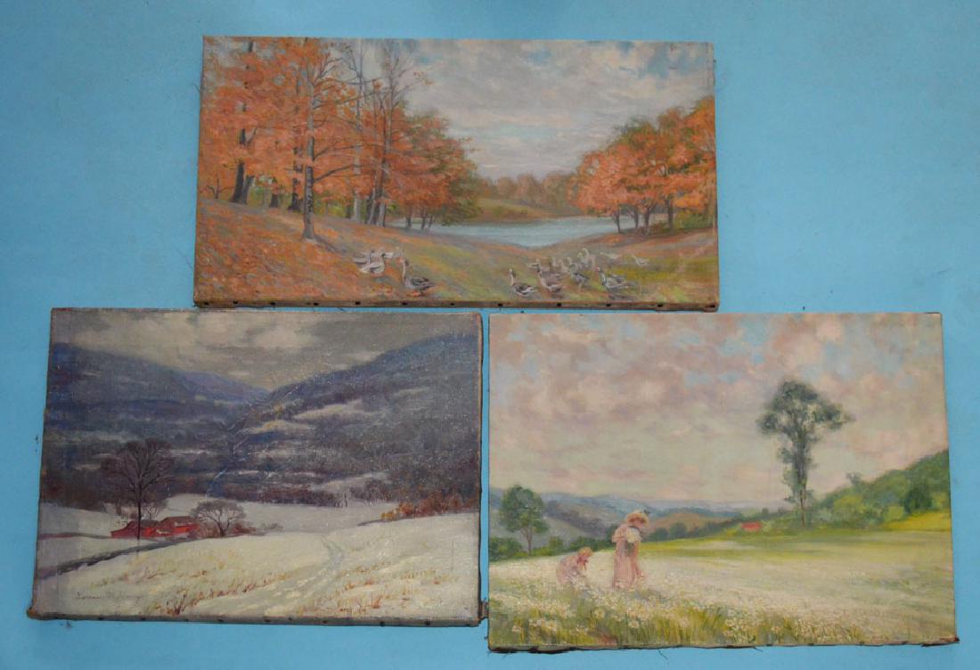 3 Louise Kamp  O/C Impressionist Paintings ( 1 Signed ) (1 of 4)