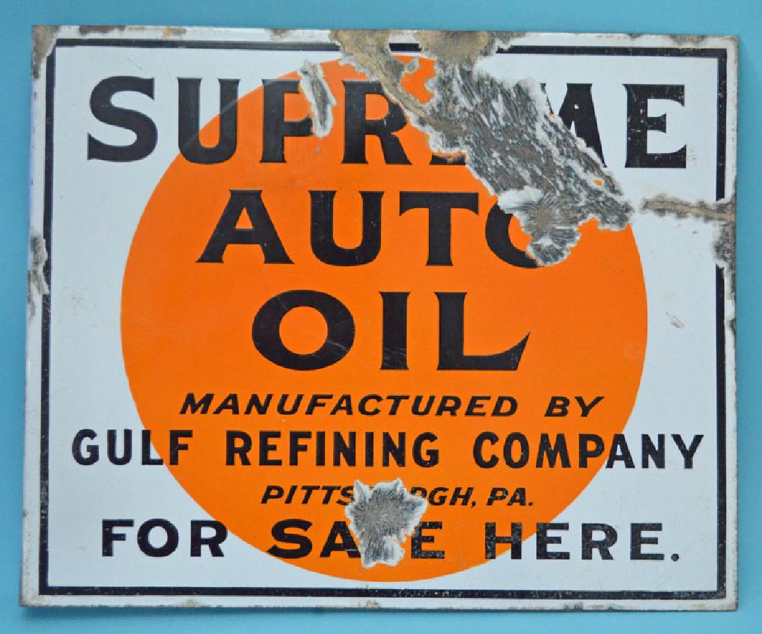 Supreme Car Oil Porcelain Enamel Sign (1 of 2)