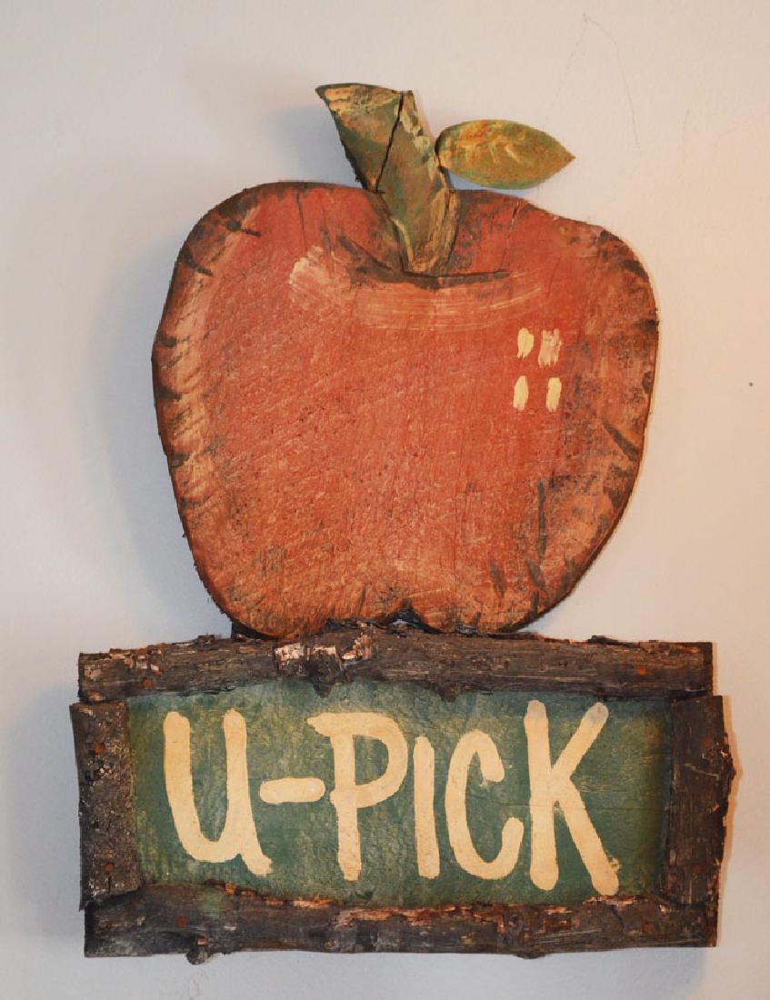The Perfect Folk Art  Carved Apple Picking Sign (1 of 1)