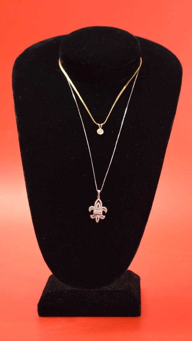 Great  Fleur  De Lis White Gold and Diamond Necklace (1 of 2)
