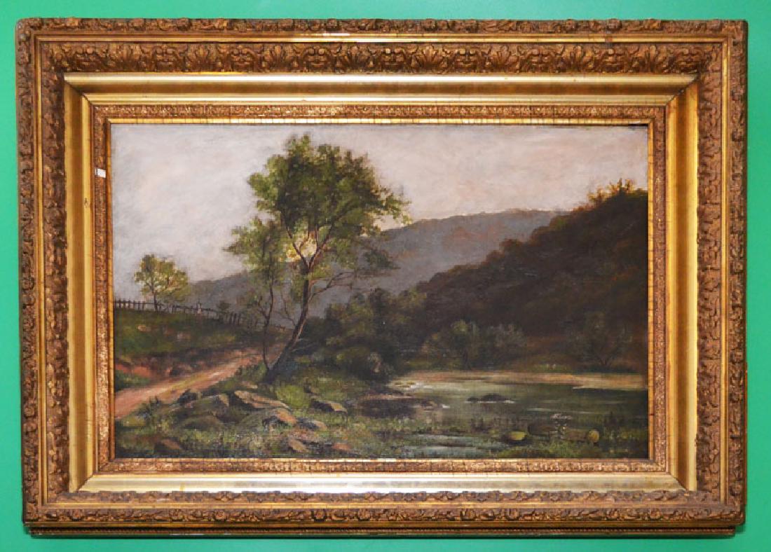 Unsigned 19th Century Landscape O/C Painting (1 of 2)