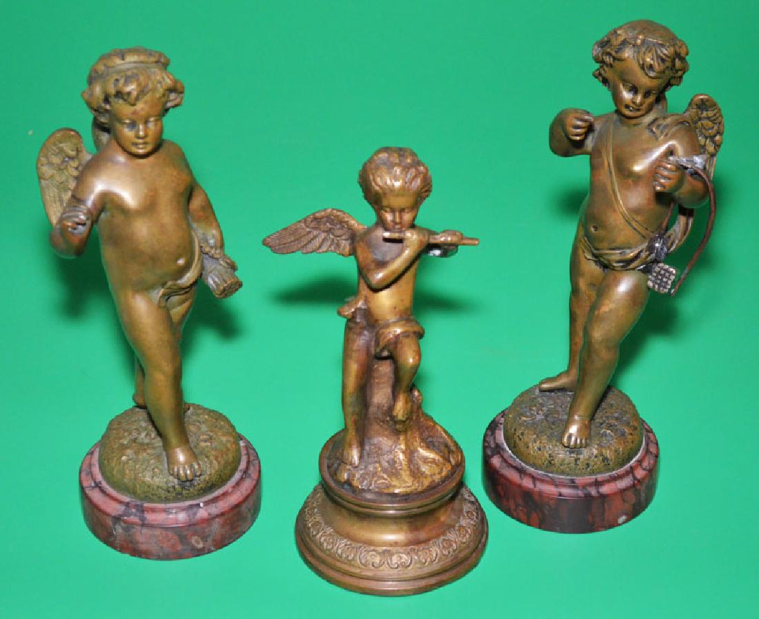 3 Antique French Bronze Cherub Statues (1 of 4)