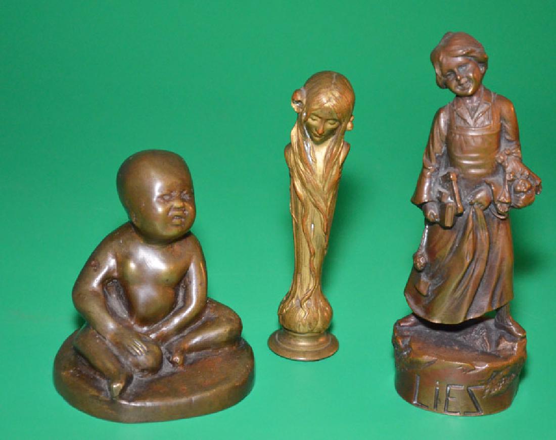 3 Fantastic Antique Bronzes (Statues, Wax Seal) (1 of 4)
